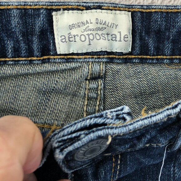 2 Aeropostale Womens Jeans Size 1/2 Lot Of Two Short Ashley Ultra Skinny Blue - Picture 3 of 16